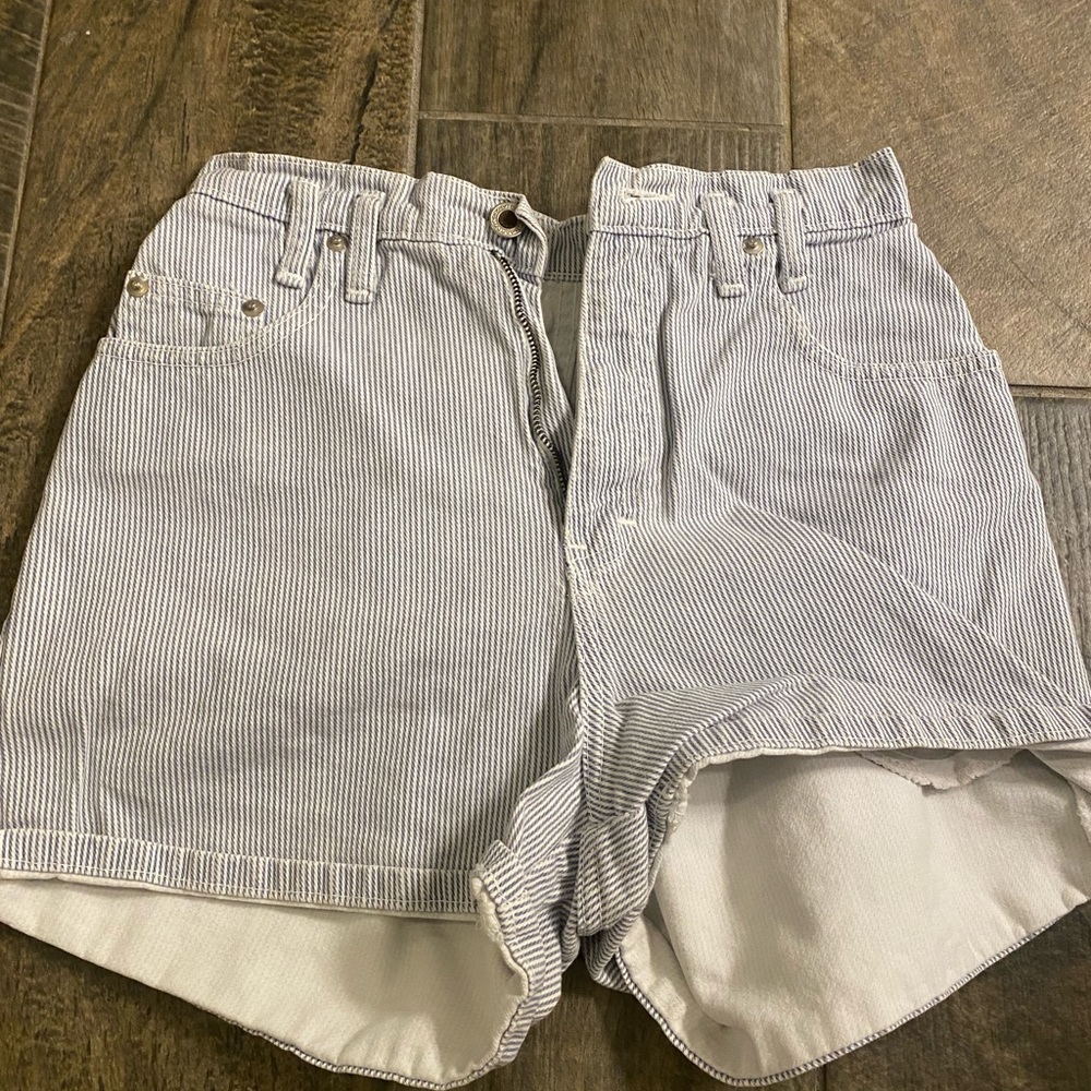 Striped high waisted shorts